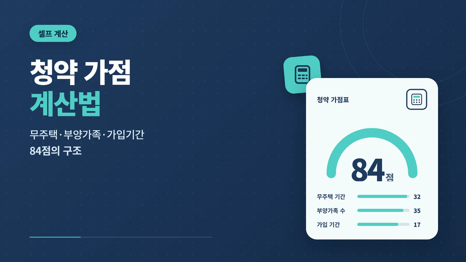 청약 가점 계산 방법